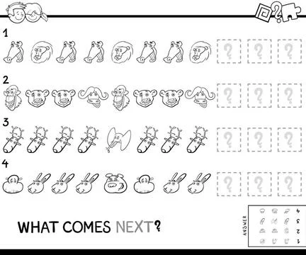 Educational pattern coloring book with pets Black and White Cartoon Illust... Stock Photos