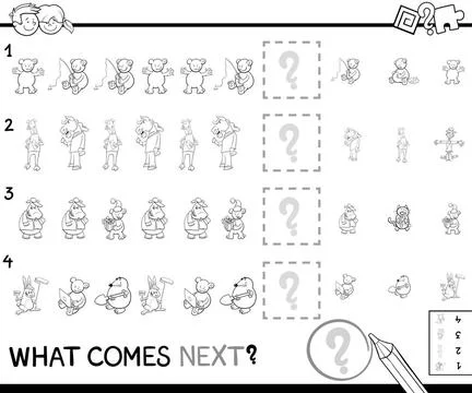Educational pattern coloring page for kids Black and White Cartoon Illustr... Stock Photos