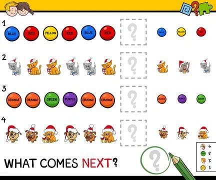 Educational pattern game for children Cartoon Illustration of Completing t... Stockfoto's