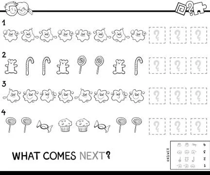 Educational pattern game coloring book Stock Illustration