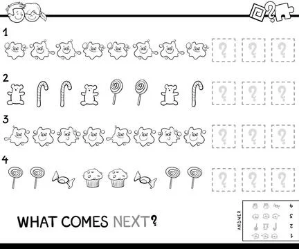 Educational pattern game coloring book Black and White Cartoon Illustratio... Stock Photos