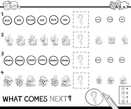 Educational pattern game coloring page Black and White Cartoon Illustratio... Stock Photos