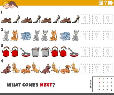 Educational pattern game for kids with objects and pets イラスト素材