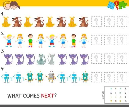 Educational pattern task for children Cartoon Illustration of Completing t... Stockfoto's