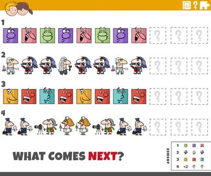 Educational pattern task for children with comic characters Cartoon illust... Stock Photos