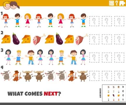 Educational pattern task for preschool and elementary age kids Illustrazione stock