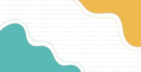 Educational plotting grid layout featuring fluid teal and yellow organic frames Stock Illustration