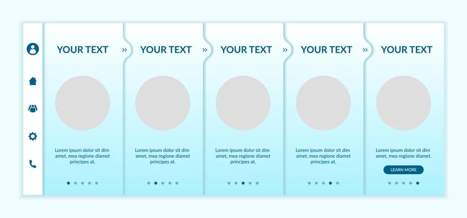 Educational presentations creating onboarding vector template Stock Illustration