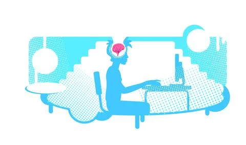 Educational process flat concept vector illustration Stock Illustration