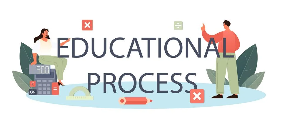 Educational process typographic header. Mathematician seek and use scientific 스톡 일러스트