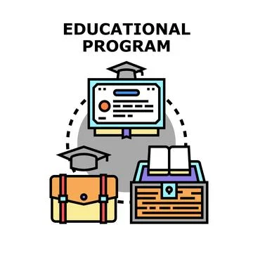 Educational program learning and studying for diploma Illustration