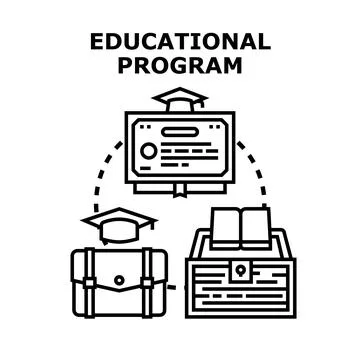 Educational program learning and studying for diploma Stockillustratie