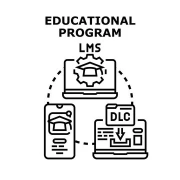 Educational program lms learning application development concept 库存插图