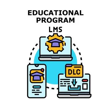 Educational program lms learning application development concept Stock Illustration