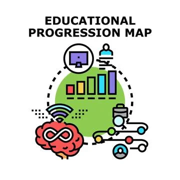 Educational progression map tracing career development イラスト素材
