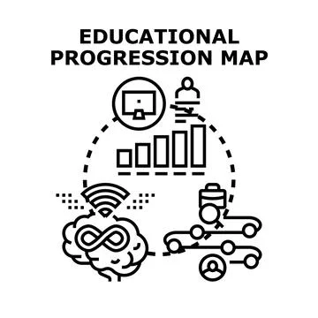Educational progression map tracing career development イラスト素材