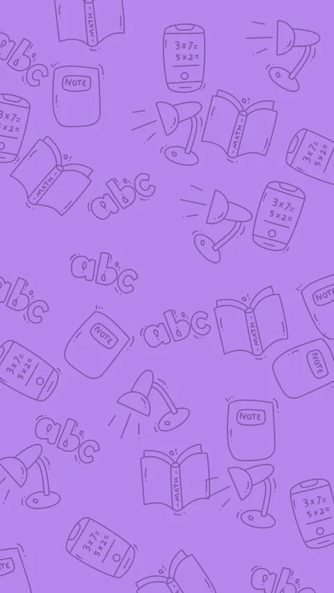 Educational Purple Pattern - Books, ABCs, and Learning Tools. Stock Footage 322987018