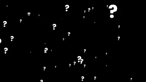 Educational question marks particle animation. What symbol icon motion. 库存影片 344088633