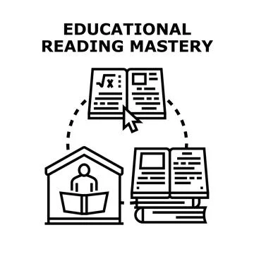 Educational reading mastery and learning progress concept 스톡 일러스트