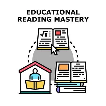 Educational reading mastery and learning progress concept 스톡 일러스트