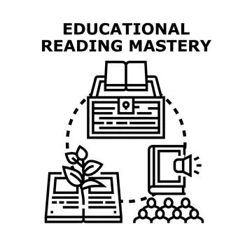Educational reading mastery concept for learning development 库存插图