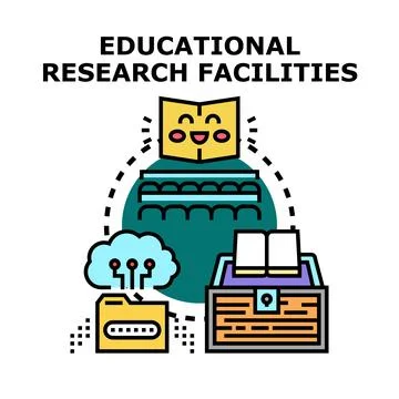 Educational research facilities concept with digital learning Stock Illustration