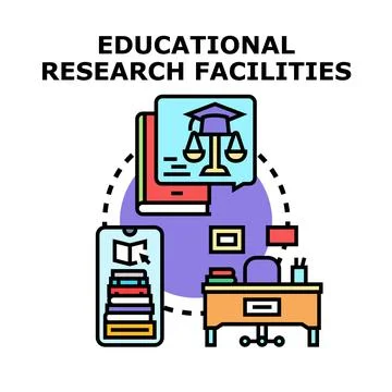 Educational research facilities concept in vector icon style Stock Illustration