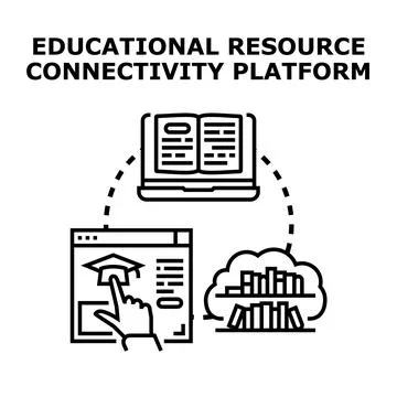 Educational resource connectivity platform with digital learning access 스톡 일러스트