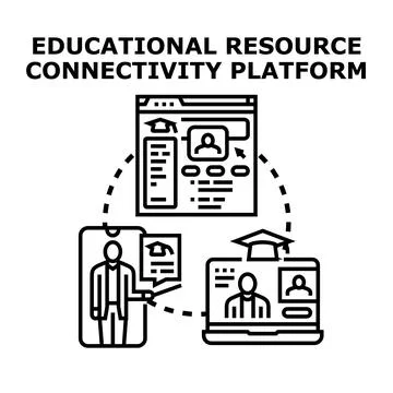 Educational resource connectivity platform technology concept Stock Illustration
