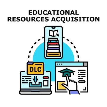 Educational resources acquisition for online learning platform イラスト素材