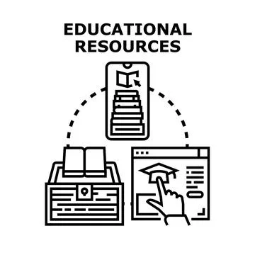 Educational resources concept for online learning and knowledge Stock Illustration