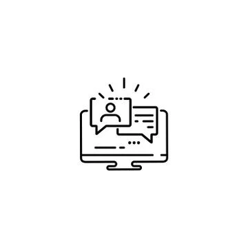 Educational resources line icon. Internet education concept, e-learning イラスト素材