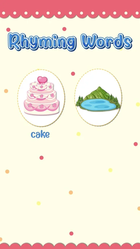 Educational Rhyming Words Animation with Cake Lake Snake and Steak Stock Footage 332964430