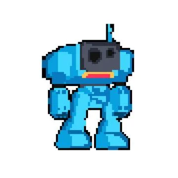 Educational robot toy pixel art vector illustration イラスト素材