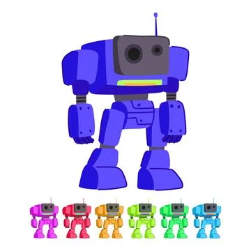 Educational robot toy vector cartoon graphic イラスト素材