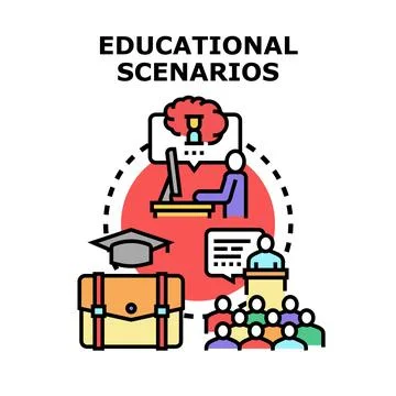 Educational scenarios for learning and training development Stock Illustration