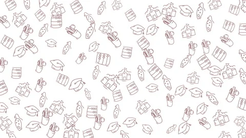 Educational school supplies seamless loop background animation 스톡 동영상 335015310