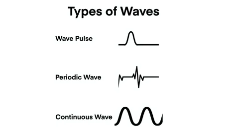 Educational science infographic showing types of waves Stock Footage 330792493