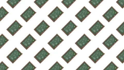 Educational seamless pattern featuring green chalkboards Stock Footage 326952009
