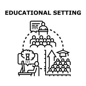 Educational setting illustrating learning and development process Stock Illustration
