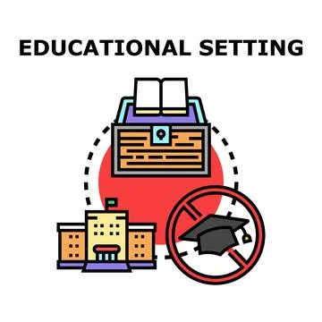 Educational setting illustrating learning resources and challenges Stock Illustration