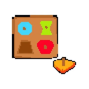 Educational shape sorter pixel art vector illustration 스톡 일러스트