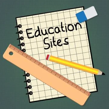 Educational Sites Paper Representing Learning Sites 3d Illustration Illustrazione stock