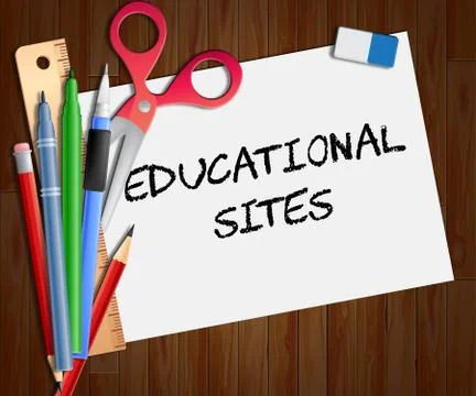 Educational Sites Paper Shows Learning Sites 3d Illustration Illustrazione stock