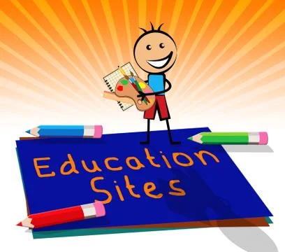 Educational Sites Representing Learning Websites 3d Illustration Stock Illustration