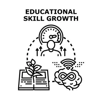 Educational skill growth developing knowledge and intelligence Stock Illustration