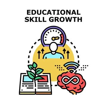 Educational skill growth developing knowledge and intelligence Stock Illustration