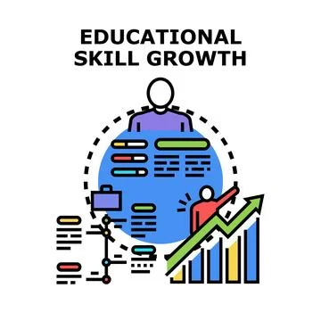 Educational skill growth vector concept illustration Stock Illustration
