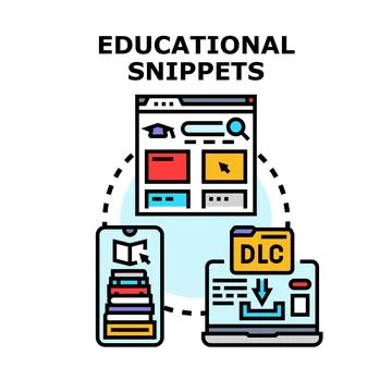 Educational snippets learning content delivery concept Stock Illustration