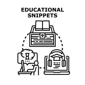 Educational snippets with online learning and knowledge sharing Stock Illustration